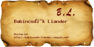 Babincsák Liander névjegykártya